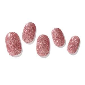 Zinipin Semi Cured Gel Nail Strips Strawberry Sugar CB00129 Pink Glitter
